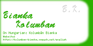 bianka kolumban business card