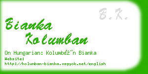 bianka kolumban business card